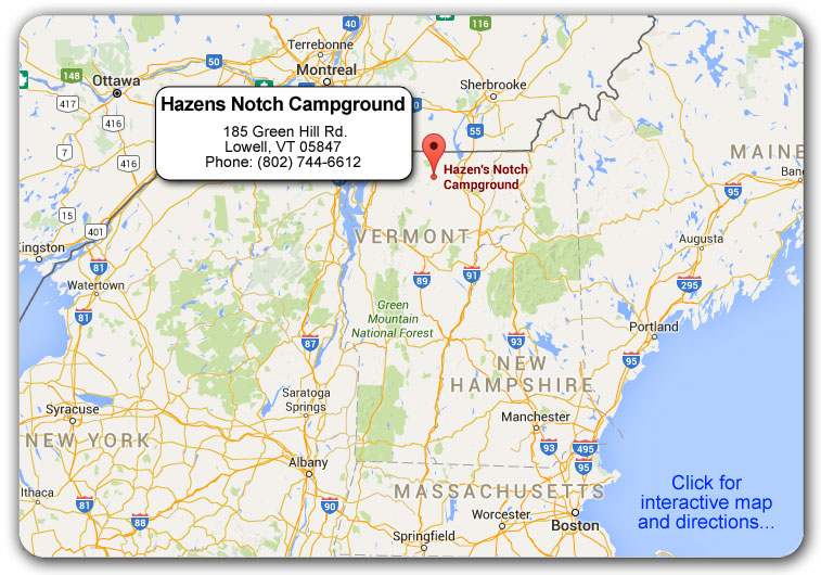 Hazens Notch Campground Map